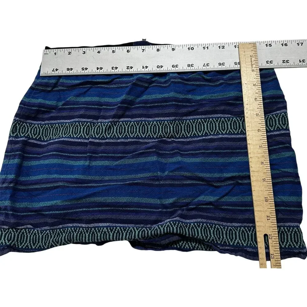 American Eagle Mini Skirt 8 Blue Purple Striped Boho Southwestern Festival Y2K
